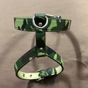 Leather extra small camo dog harness NWOT